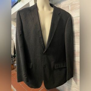 *CASHMERE* Adolfo men’s sports coat suit jacket size 44L. Black soft